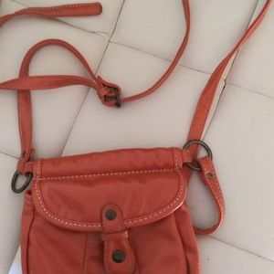 Super soft small cross body tangerine/pumpkin bag